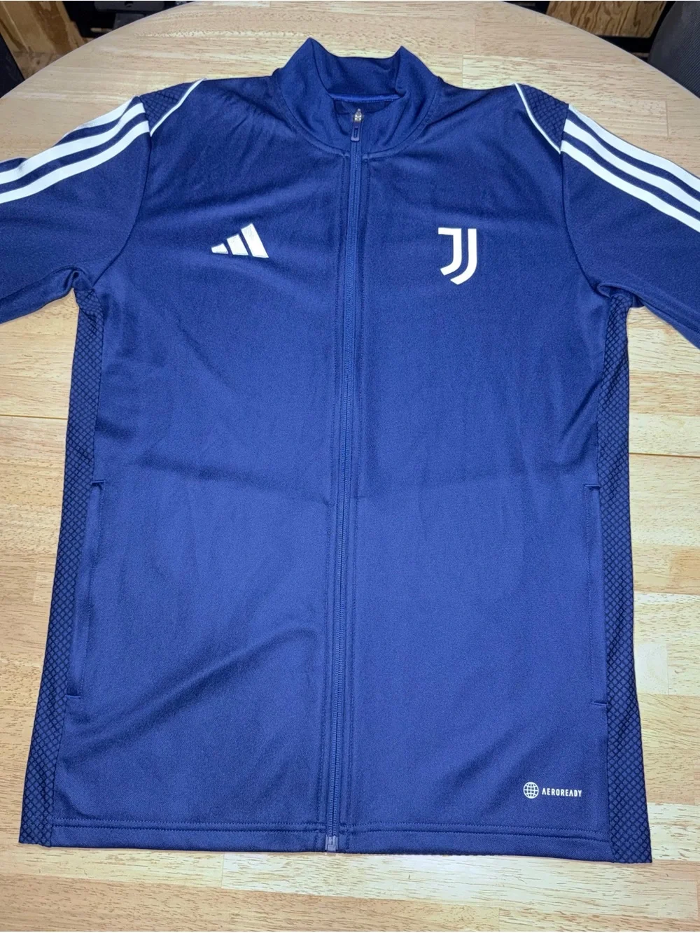 Adidas Juventus FC AEROREADY Track Jacket Mens Medium Slim Fit Full Zip Blue
